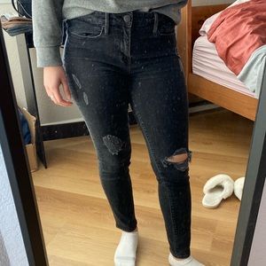 Vince distressed black jeans